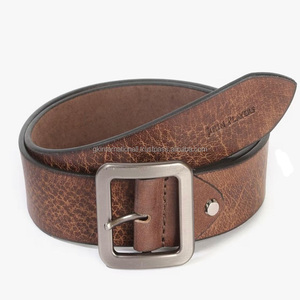 Ceinture décontractée en cuir de vachette de couche supérieure marron avec ceinture en jean de haute qualité pour hommes à boucle carrée robuste - Product Image 4