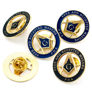 Den Industry Premium Gold Freemason Square & Compass Metal for Badge with Sun <b>Face</b> Masonic Symbol Butterfly Clutch Closure - Product Image 6
