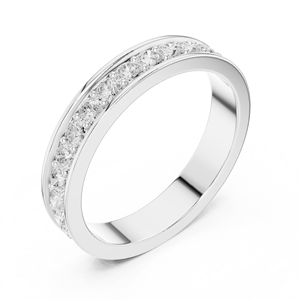 Luxury Channel <b>Set</b> Diamond Band <b>Ring</b> 18K Gold Wedding Band <b>Women</b> Half Eternity <b>Ring</b> Minimalist Fine Jewelry - Product Image 5