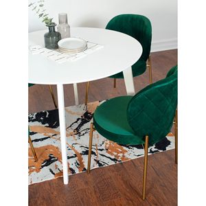Set da Pranzo Contemporaneo Amoa 5 Pezzi, Tavolo Rotondo Bianco con 4 Sedie per Sala da Pranzo Moderna - Product Image 4