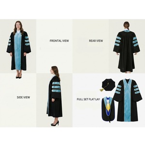 Ensemble de cérémonie unisexe pour enfants : toge, toque et pompon en polyester, personnalisable (couleur, logo), pour lycée et université - Product Image 3
