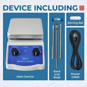 Agitatore Magnetico da Laboratorio 2000ml con Piastra Riscaldante, Velocità Regolabile 100-1600rpm, 200°C - Product Image 3