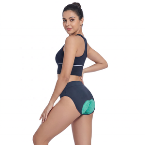 Shorts de cyclisme ajustés pour femmes, anti-humidité, avec rembourrage 3D et inserts en gel vert, longueur courte, en Spandex et Nylon - Product Image 2
