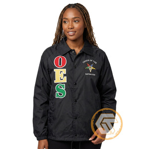 Chaqueta de Verano Personalizada Eastern Star 100% Poliéster Bordada en la Parte Delantera Impermeable y Transpirable de Alta Calidad, Prenda Griega - Product Image 1