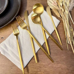 Ensemble de couverts en or de qualité supérieure du Royaume-Uni, vente en gros, banquet, hôtel, restaurant, vaisselle de table, directement de l'usine - Product Image 1