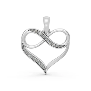 Colgante de Corazón Infinito con Diamante Cultivado en Laboratorio Certificado por IGI, Oro de 14 Quilates, 0.10 CTW, Oro Blanco Romántico con Baño de Rodio, para Compromiso - Product Image 4