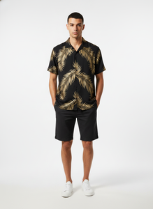 Camisa de Manga Corta para Hombre, Estilo Vintage, con Estampado de Palmeras, 100% Algodón Tejido, de Secado Rápido, con Bolsillo, Diseño 3D, para Verano - Product Image 5