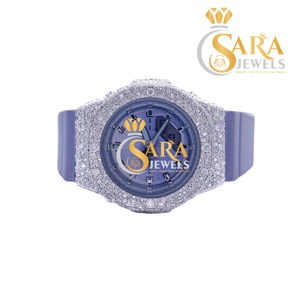 Reloj de pulsera de acero inoxidable para hombre, muy demandado, con correa de caucho y diamantes naturales incrustados, disponible para la venta desde India. - Product Image 4