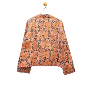 Indian Cotton Hand Block Floral Printed Kantha <b>Quilted</b> Breathable Stripe Women Summer Bohemian Style <b>Jackets</b> Pure Best Quality - Product Image 6