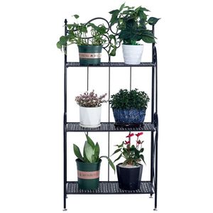 Espositore per Piante in Metallo a 3 Ripiani Pieghevole e Libreria Decorativa per Organizzazione Domestica - Product Image 6