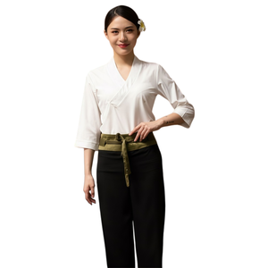 Uniforme de service en chambre pour hôtel de luxe, tenue de travail haut de gamme pour personnel de SPA, tissu coton-polyester, vente en gros - Product Image 2