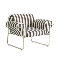 Fauteuil rembourré à rayures noires et blanches pour salon contemporain, chaise longue d'hôtel avec structure métallique, motif zèbre et léopard, en vente