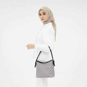 กระเป๋าสะพายข้างผู้หญิงลายดอกไม้โบราณ ขนาดใหญ่ จุของได้เยอะ สะพายไหล่เดียว สีพื้น มีซิปปิด ซับในโพลีเอสเตอร์ - Product Image 1