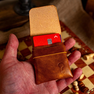 Cartera minimalista de cuero genuino sin costuras, delgada, para tarjetas, para regalo corporativo SLW-0022 - Product Image 1