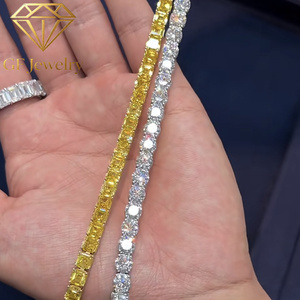 Pulsera de tenis de oro amarillo de 14 quilates con diamantes amarillos de laboratorio talla Asscher - Product Image 5