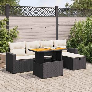 Divano da giardino in Rattan grigio chiaro Set con piedini regolabili mobili da esterno contemporanei - Product Image 1