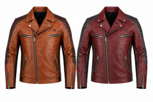 Blouson de moto classique en cuir unisexe |   Vert foncé, rouge, brun |   Fabricant OEM ODM |   Qualité de conception haut de gamme |   Vêtements de course | - Product Image 5