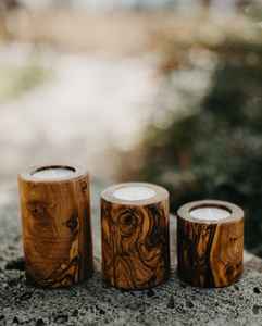 Juego de Portavelas de Madera Natural con Forma de Árbol, Decoración Navideña para Mesa, Estilo Nórdico Moderno - Product Image 4