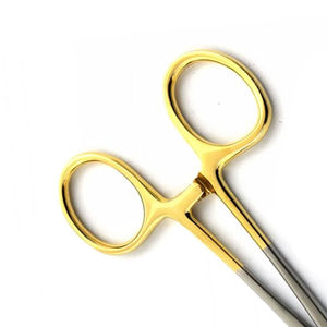 Portaagujas Manual Reutilizable de Acero Inoxidable Alemán Clase I 12.5cm, Tijeras de Sutura, Pinzas Veterinarias Quirúrgicas - Product Image 3