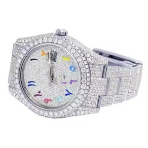 Montre à quartz élégante pour homme, sertie de diamants Moissanite, montre-bracelet haut de gamme pour homme, diamants Moissanite exclusifs - Product Image 5