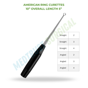 เครื่องมือผ่าตัดกระดูกสันหลังแบบวงแหวน ขนาด 10 นิ้ว ยี่ห้อ American Ring Curettes สำหรับศัลยกรรมประสาท - Product Image 2