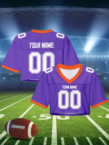 Custom <b>Men's</b> American Football <b>Crop</b> <b>Top</b> Jersey with Short Sleeve Printed Breathable Fabric and Custom Logo - Product Image 5