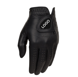 Gants de golf pour hommes en cuir Cabretta noir de haute qualité, antidérapants, doux et respirants, avec logo personnalisé, vente en gros, pour la main gauche - Product Image 5