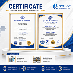 Basement <b>Waterproofing</b> <b>Material</b> Approval Sofuco SP Type Construction Joint High Strength Chemical Resistant PVC Waterstop - Product Image 6