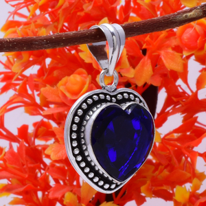 Colgante de Topacio Azul en Forma de Corazón, Plata de Ley 925, Gema de Topacio Azul, Regalo de Joyería para Aniversario, Cumpleaños, Boda, para Ella - Product Image 2