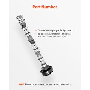 Alberi a camme di ricambio per Jeep Wrangler JK 2018, cuscinetti e boccole per alberi a camme motore - Product Image 3