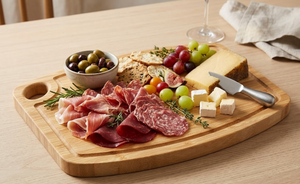 Tabla de cortar de bambú natural con asa y ranura para jugo, rectangular, para servir en la cocina, carne, pizza, de Vietnam. - Product Image 4