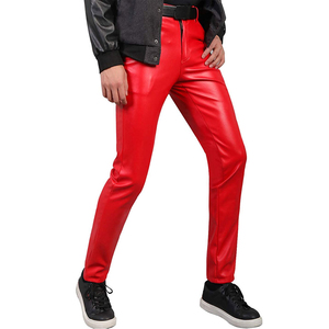 High Quality Street Wear Wholesale Price <b>Men</b> Leather Pants Custom Made Best Selling Eco-Friendly Waist Breathable Leather Pants - Product Image 1