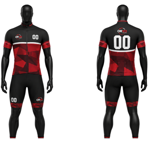 Ensemble maillot et short de cyclisme Orvo Sports unisexe pour adulte, orange et noir, respirant, manches courtes, pour vélo de route, course, équipe personnalisée, OEM - Product Image 1