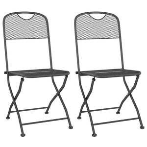 Ensemble de 2 chaises pliantes de jardin anthracite, sièges d'extérieur durables - Product Image 2