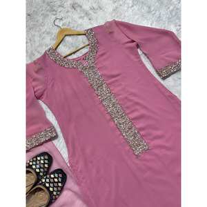 Traje de fiesta de trabajo a mano Real Moti para mujer con Conjunto elegante de Pent Dupatta - Product Image 4