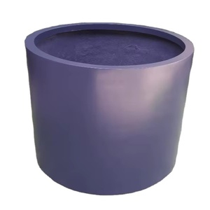 KNT Creations Pot de fleurs circulaire classique moderne en fibre de verre léger et durable, finition mate ou brillante, pour intérieur, extérieur, jardin et maison - Product Image 1