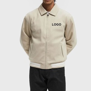 Chaqueta Varsity Personalizada para Hombre, OEM ODM, Chaqueta Letterman con Cuerpo de Lana, Mangas de Cuero, Puños Acanalados, Chaqueta Universitaria de Béisbol, Suministro al por Mayor - Product Image 2