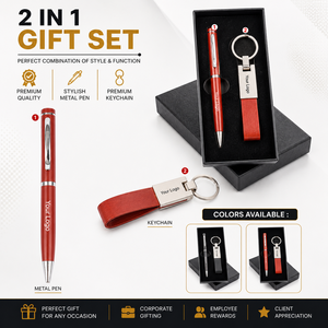 Custom Logo Metal & PU Leather Pen Keychain Gift Set with Laser Engraving for Business Promotions Corporate Events Giveaway - Product Image 6