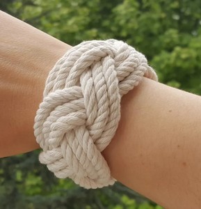 Pulsera de cuerda gruesa para hombre de alta calidad, nudo de marinero turco, cordón de algodón náutico, elástica y fácil de poner, elegante y hermosa - Product Image 3