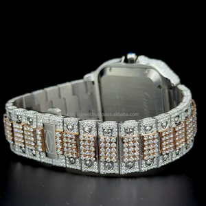 นาฬิกาข้อมือโรมันไดอัลโรสโกลด์สองสี ประดับเพชรโมอิสซาไนต์ ระบบอัตโนมัติ คุณภาพพรีเมียม หรูหรา โดดเด่นไม่เหมือนใคร - Product Image 5