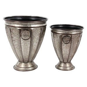 Rustic <b>Galvanized</b> Milk Can Vase with Dual Side Handles Antique Finish Metal Flower <b>Bucket</b> Industrial Farmhouse Planter Home Deco - Product Image 5