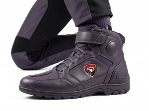 Purple Leather High Top Lace Up Waterproof Outdoor Boots for All Seasons - Product Image 4