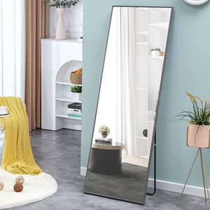 4 ° generazione cornice in legno massello grigio specchio completo per vestirsi camera da letto porticato abbigliamento decorativo specchio pavimento parete specchio - Product Image 1
