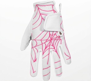 Gants de golf à motif toile d'araignée blanche, gants de sport unisexes à doigts entiers, en maille respirante, avec fermeture à crochet et boucle - Product Image 3