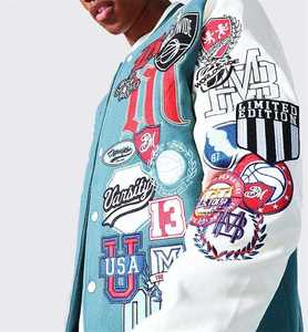 เสื้อแจ็คเก็ตบอมเบอร์วาร์ซิตี้สไตล์วินเทจปักโลโก้ตามสั่งสำหรับผู้ชาย  ขายส่งสำหรับฤดูหนาว  แบบสตรีทแฟชั่น  ผ้าฝ้าย  ตกแต่งด้วยตัวอักษร - Product Image 1