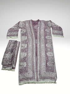 Conjunto de Abaya con Estampado Paisley de Diseñador Safaa – Cobertura Completa del Cuerpo con Pañuelo a Juego - Product Image 6