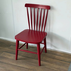 Modern Aluminium Restaurant <b>Dining</b> <b>Chair</b> <b>Red</b> Powder Coated Finish Durable Eco-Friendly Spindle Back Design Park School Bedroom - Product Image 3