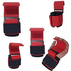 Muñequeras Ajustables de Nailon Rojas para Gimnasio, Soporte para Levantamiento de Pesas, Unisex, Elasticidad Moderada - Product Image 5