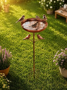 Bain d'oiseaux élégant en cuivre pour la décoration de patio et de jardin, écologique, fait main, moderne, extérieur, embellisseur naturel de l'espace extérieur, abreuvoir pour oiseaux - Product Image 6