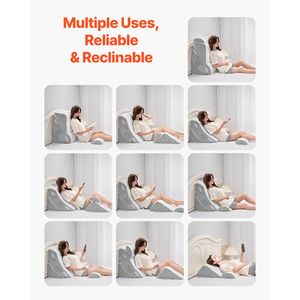 Juego de 4 Almohadas Ortopédicas Ajustables en Forma de Cuña, Soporte Postoperatorio para Piernas, Cuello, Hombros y Espalda - Product Image 5